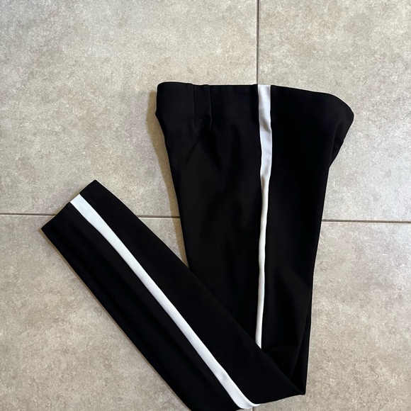Zara Trafaluc Collection Black Dress Leggings With White Side Stripes Small - Picture 4 of 8